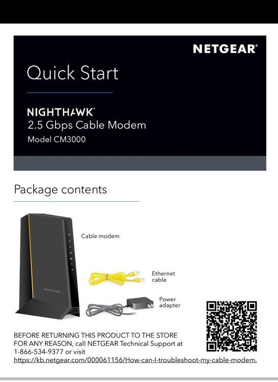 Netgear CM3000 support Cox Community